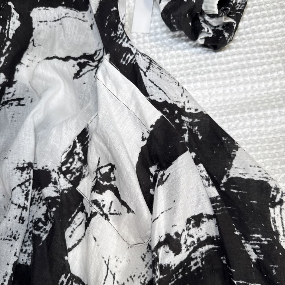 Step In Style Long Shirt Dress 1X White Black Cotton Whimsy Art Flowy NWT READ - Picture 11 of 16